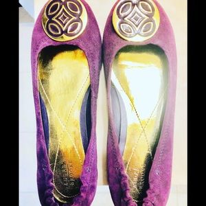 Audrey Brooke Purple Suede Flats
